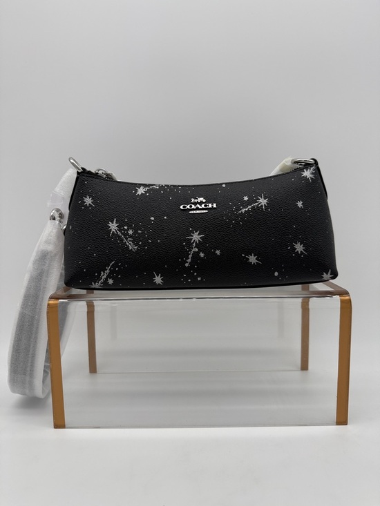 Coach Handbags - Coach Charlotte Shoulder Bag With Star Print Black Silver